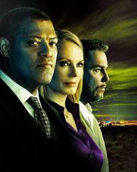 CSI: Vegas – Dr. Raymond Langston (Laurence Fishburne, l.), Catherine Willows (Marg Helgenberger) und Gilbert Grissom (William Petersen).