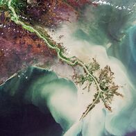 Die Erde aus dem All – Das Mississippi-Delta reicht bis in den Golf von Mexiko