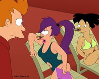 Futurama – v.li.: Fry, Leela, Amy