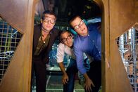 Ocean's 13 – v.li.: Rusty Ryan (Brad Pitt), Danny Ocean (George Clooney), Linus Caldwell/'Lenny Pepperidge' (Matt Damon)