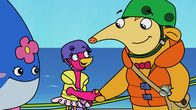 Doki – Anabella wettet mit Otto, dass sie ihren Fisch zum Fliegen bringt.