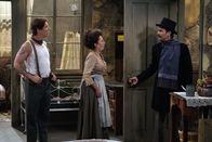 Will & Grace – Der reiche und mächtige Billem Van Billiams (Eric McCormack, r.) macht seiner Mieterin Karolyn O'Sullivan (Megan Mullally, M.) und deren Kindern das Leben nicht leicht. Wird John Patrick McGee (Sean Hayes, l.) ihnen an einem Weihnachtsmorgen helfen können?