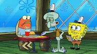 SpongeBob Schwammkopf – Squidward (m.), SpongeBob (r.)
