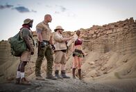 Jumanji 2 - The Next Level – L-R: Mouse (Kevin Hart), Bravestone (Dwayne Johnson), Oberon (Jack Black), Ruby (Karen Gillan)