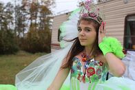 My Big Fat Gypsy Wedding – Courtney posing by the Caravan.