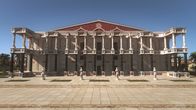 Megapolis – Das Museion gilt als erstes internationales Wissenschaftszentrum der Welt. Es beherbergte u.a. die legendäre Bibliothek von Alexandria. (3D-Grafik)