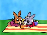 Trotro – TROTRO und Lilli picknicken gemeinsam auf einer schönen Sommerwiese.