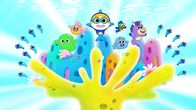 Baby Sharks große Show – L-R: Vola, Goldie, Baby Shark, Hank, William, Chucks