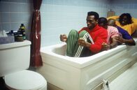 Cool Runnings – L-R: Derice Bannock (Leon Robinson), Junior Bevil (Rawle D. Lewis), Yul Brenner (Malik Yoba) und Sanka Coffie (Doug E. Doug) nutzen jede Gelegenheit ...