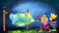 Unser Sandmännchen – Die kleine Prinzessin ist etwas schreckhaft und der kleine König lacht sie aus. Allerdings verliert auch er den Mut, wenn der wilde Wu sein Unwesen treibt. Nur gut, dass die kleine Prinzessin mit ihm fertig wird.