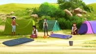 Lenas Ranch – Beim Zelten: (v.l.) Lena, Angelo, Anna und Nico.