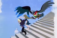 Der König und der Vogel – Der bunte Vogel hilft den Gemäldefiguren auf ihrer Flucht vor dem König.