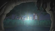 Meine Freundin Conni – Conni und ihre Freunde Simon und Anna halten den Atem an, als sie bei der Nachtwanderung mit ihrer Kindergartengruppe Fledermäuse in einer Höhle entdecken.