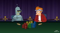 Futurama – Sehr zum Leidwesen Benders (l.) kann Fry (r.) mit seiner neuen Fähigkeit das Pokerturnier dominieren ...
