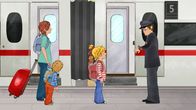 Meine Freundin Conni – Conni, Jakob und Mama wollen mit dem Zug zu Oma und Opa fahren.