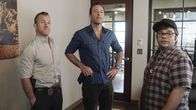 Hawaii Five-0 – L-R: Danny "Danno" Williams (Scott Caan), Steve McGarrett (Alex O'Loughlin), Ricky Schiff (Charlie Saxton)