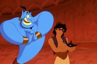 Aladdin – Aladdin (re.) macht Bekanntschaft mit dem Geist aus der Wunderlampe. Dieser will Aladdin drei Wünsche erfüllen.