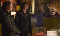 The Strain – Zach (Max Charles, r.) entwickelt immer mehr Interesse an Abby (Jocelyn Hudon, l.), während sein Vater an einer neuen Waffe baut ...