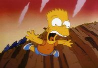 Die Simpsons – Bart ist Cecil auf die Schliche gekommen. Dafür hat ihn der Bösewicht in die Tiefe gestoßen.
