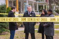 Elementary – "Dead Man's Switch"-- Sherlock (Jonny Lee Miller, left), Joan (Lucy Liu), Gregson (Aidan Quinn, center) and Bell (Jon Michael Hall, right) hunt for the accomplice of a murdered blackmailer who had been targeting the families of rape victims threatening to release videos of the assault if they don‚Äôt pay. Meanwhile, Sherlock resists celebrating his first year of sobriety, on ELEMENTARY, Thursday, April 25 (10:00-11:00 p.m. ET/PT) on the CBS Television Network. PHOTO CREDIT: Barbara Nitke/CBS ¬© 2012 CBS. All Rights Reserved