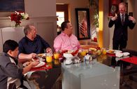 Modern Family – L-R: Manny Delgado (Rico Rodriguez), Jay Pritchett (Ed O'Neill), Cameron Tucker (Eric Stonestreet), Mitchell Pritchett (Jesse Tyler Ferguson)