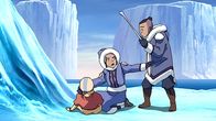 Avatar - Herr der Elemente – L-R: Aang, Katara, Sokka