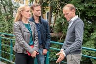 SOKO Donau – v.li.: Penny Lanz (Lilian Klebow), Simon Steininger (Michael Steinocher), Alexander Häusler (Emanuel Fellmer).