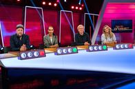 Sag die Wahrheit – Ratespiel mit Spaß und Schwindel, jeweils montags um 22:00 Uhr im SWR Fernsehen. v.li.: Smudo, Hadnet Tesfai, Pierre M. Krause und Kim Fisher.