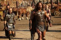 Hercules – L-R: Autolycus (Rufus Sewell), Tydeus (Aksel Hennie), Hercules (Dwayne Johnson), Atalanta (Ingrid Bolsø Berdal).