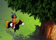 Yakari – Yakari sieht Fettauge im Baum - schlafend.