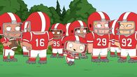 Family Guy – Weil Stewie (M.) deutlich kleiner ist als seine Mitspieler und somit körperlich unterlegen, möchte ihn Brian davon abbringen, Football zu spielen - wie sich herausstellt, sind diese Zweifel berechtigt ...