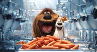 Pets – Auf ihrem unfreiwilligen Abenteuer durch New York finden sich die Hunde Duke (l.) und Max auf einmal in einer Wurstfabrik wieder und die ist für die beiden Vielfraße das reinste Paradies!