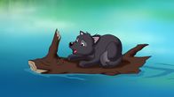 Bibi und Tina – Ein Wolfsjunges ist ins Wasser gestürzt und treibt mutterseelenallein auf dem reißenden Fluss.