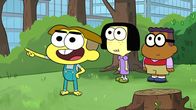 Big City Greens – L-R: Cricket Green (voiced by Chris Houghton), Tilly Green (voiced by Marieve Herington), Remy (voiced by Zeno Robinson)
