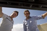 Hangover – L-R: Stu (Ed Helms), Phil (Bradley Cooper).