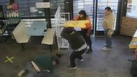 Arabellas Crime Time - Verbrechen im Visier – Canaan pins down Beltran inside Chucky’s Gas Station – surrounded by customers and employees