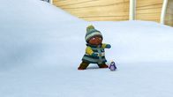 Snowsnaps' Winterspiele – Jonas bringt Terri Ausweichbewegungen fürs Fangenspielen bei.