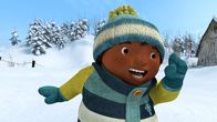 Snowsnaps' Winterspiele – Jonas freut sich über die Dinosaurier-Fossilien-Jagd.