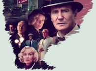 Filmnacht im ZDF: Marlowe – Im Los Angeles von 1939 geht der Privatdetektiv Philip Marlowe einem Vermisstenfall nach, der ihn mit den Schattenseiten Hollywoods konfrontiert. Von links: Nico Peterson (François Arnaud), Lou Hendricks (Alan Cumming), Dorothy Quincannon (Jessica Lange), Cedric (Adewale Akinnuoye-Agbaje), Clare Cavendish (Diane Kruger), Floyd Hanson (Danny Huston) und Philip Marlowe (Liam Neeson)