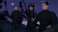 Archer – v.l.n.r.) Ray Gillette; Lana Kane; Sterling Archer