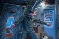 Mayday – REENACTMENT - Boom Operator Stucky (played by Jeffrey Wetsch) is thrown against the wall inside a US Air Force KC-135 aircraft as the plane loses two engines during Operation Desert Storm. (Cineflix 2020/Darren Goldstein)