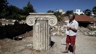 Antike Weltwunder – Überreste des Mausoleums von Halikarnassos in Bodrum, Türkei, eines der bedeutendsten Bauwerke der Antike. (Computeranimation)