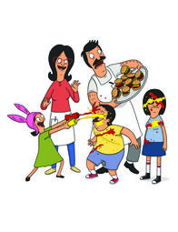 Bob's Burgers – v.l.n.r.) Louise; Linda; Bob; Gene; Tina