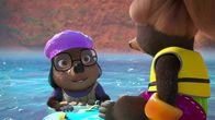 Maulwurf Moley – Schwimmen traut sich Mona Lisa noch nicht, aber Dotty überredet sie auf ein Surfboard zu steigen, um ihr die Angst vor dem tiefen Wasser zu nehmen.