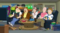 American Dad! – Stan (l.), Bullock (2.v.r), Sanders (r.)