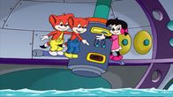 Fix & Foxi – Fix, Foxi und Lupinchen retten sich vor Haien.