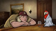 Archer – ARCHER -- "Season 9, Episode 1 -- Pictured (l-r): Pam Poovey (voice of Amber Nash), Crackers (voice of Lucky Yates). CR: FXX