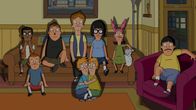 Bob's Burgers – Darryl (l.), Regular Sized Rudy (2.v.l.), Zeke (3.v.l.), Andy (m.), Ollie (4.v.r.), Tina (3.v.r.), Louise (2.v.r.), Gene (r.)