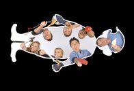Scrubs - Die Anfänger – (9. Staffel) - Scrubs - Die Anfänger: (im Uhrzeigersinn von oben l.) Drew (Michael Mosley), Cole (Dave Franco), Turk (Donald Faison), Cox (John C. McGingley), J.D. (Zach Braff), Denise (Eliza Coupe) und Lucy (Kerry Bishe) ...