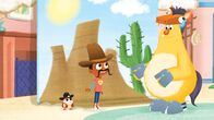 Esme & Roy – Fee soll in Hugos Film als Cowgirl den Spaghetti-Banditen fangen.